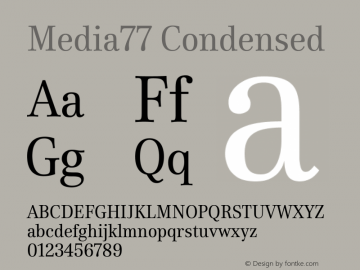 Media77 Condensed Regular Version 1.000 | web-TT图片样张