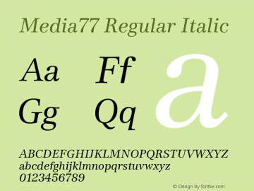 Media77 Italic Version 2.000 | web-TT图片样张