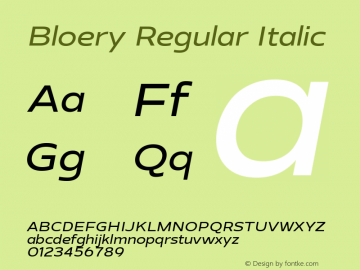 Bloery Regular Italic Version 1.000 | web-TT图片样张