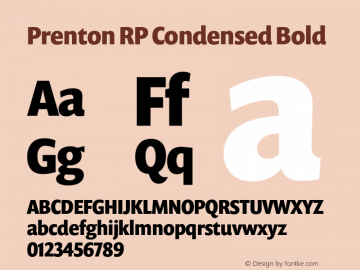 Prenton RP Cond Bold Version 1.000 2006 | web-TT图片样张