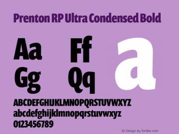 Prenton RP Ultra Cond Bold Version 1.000 2006 | web-TT图片样张