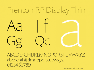 Prenton RP Display Thin Version 1.000 2008 | web-TT图片样张