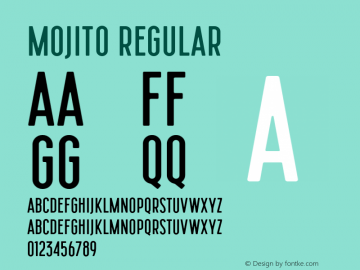 Mojito Regular Version 1.000;hotconv 1.0.109;makeotfexe 2.5.65596图片样张