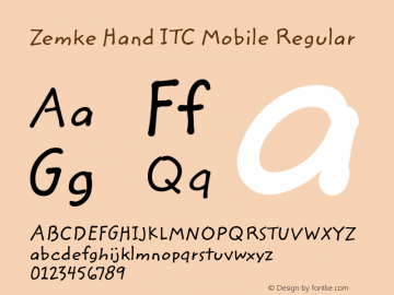 Zemke Hand ITC Mobile Version 1.10图片样张