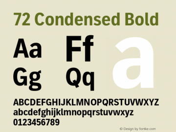 72 Condensed Bold Version 1.03图片样张
