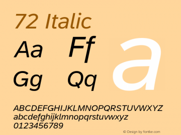 72 Italic Version 1.02图片样张