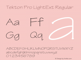 Tekton Pro LightExt Regular OTF 1.005;PS 001.000;Core 1.0.23;hotunix 1.28图片样张