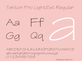 Tekton Pro LightExt Regular OTF 1.005;PS 001.000;Core 1.0.23;hotunix 1.28 Font Sample