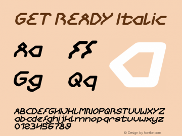 GET READY Italic Version 1.00;April 7, 2020;FontCreator 11.5.0.2430 64-bit图片样张