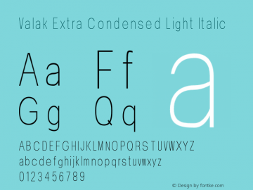 Valak Extra Condensed Light Version 001.000图片样张