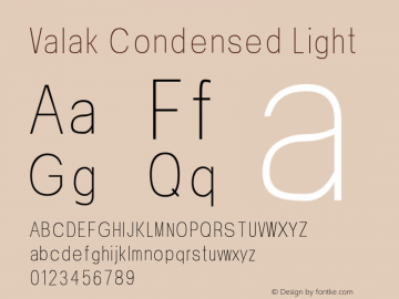 Valak Condensed Light Version 001.000图片样张