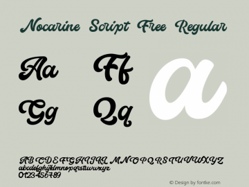 Nocarine Script Free Regular Version 1.000图片样张