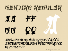 Genjiro Version 1.00;December 4, 2020;FontCreator 11.5.0.2430 64-bit图片样张