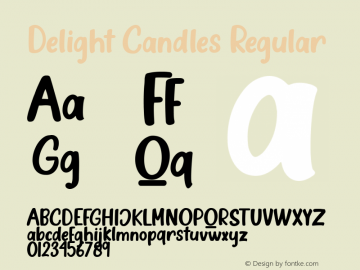 Delight Candles Version 1.00;February 9, 2021;FontCreator 13.0.0.2670 64-bit图片样张