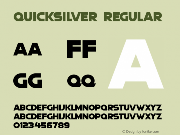 Quicksilver Version 1.00;September 1, 2021;FontCreator 12.0.0.2567 64-bit图片样张