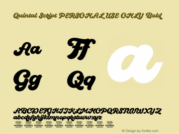 Quintal Script PERSONAL USE ONLY Bold Version 1.001;FEAKit 1.0图片样张