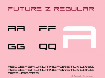 Future Z Version 1.00;September 9, 2021;FontCreator 12.0.0.2567 64-bit图片样张