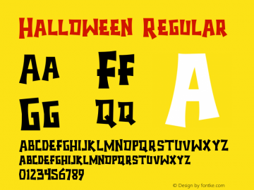 Halloween Version 1.00;August 23, 2019;FontCreator 11.5.0.2422 64-bit图片样张
