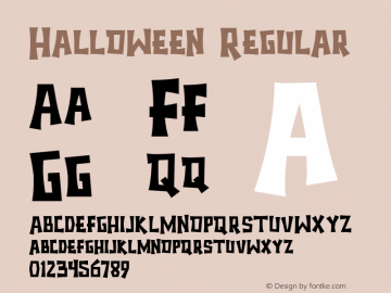 Halloween Version 1.00;August 23, 2019;FontCreator 11.5.0.2422 64-bit图片样张