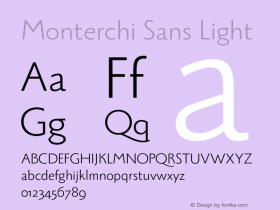 Monterchi Sans Light Version 1.008;hotconv 1.0.109;makeotfexe 2.5.65596图片样张