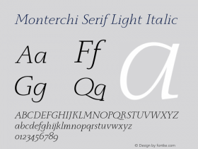 Monterchi Serif Light Italic Version 1.008图片样张