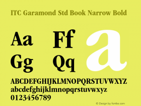 ITC Garamond Std Book Narrow Bold Version 2.031;PS 002.000;hotconv 1.0.50;makeotf.lib2.0.16970图片样张