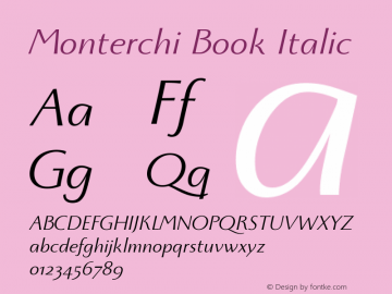 Monterchi Book Italic Version 1.008图片样张
