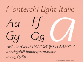 Monterchi Light Italic Version 1.008图片样张