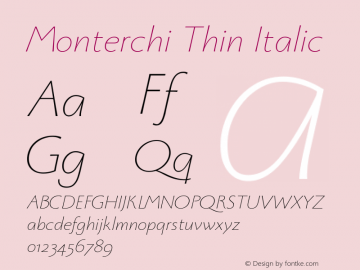 Monterchi Thin Italic Version 1.008图片样张