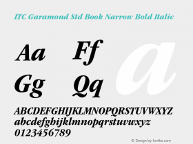 ITC Garamond Std Book Narrow Bold Italic Version 2.031;PS 002.000;hotconv 1.0.50;makeotf.lib2.0.16970图片样张