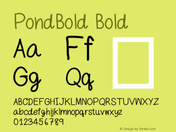 PondBold Version 001.000图片样张