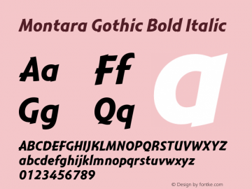 Montara Gothic Bold Italic OTF 1.007;PS 001.000;Core 1.0.29;makeotf.lib1.4.0 Font Sample