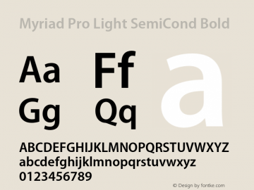 Myriad Pro Light SemiCond Bold Version 2.037;PS 2.000;hotconv 1.0.51;makeotf.lib2.0.18671图片样张