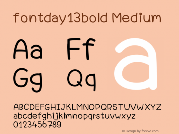 fontday13bold Version 001.000图片样张