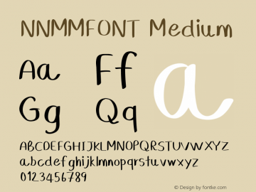 NNMMFONT Version 001.000图片样张