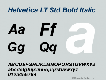 Helvetica LT Std Bold Italic Version 1.040;PS 001.000;Core 1.0.35;makeotf.lib1.5.4492图片样张