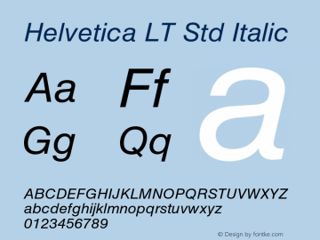 Helvetica LT Std Italic Version 2.030;PS 002.000;hotconv 1.0.51;makeotf.lib2.0.18671图片样张