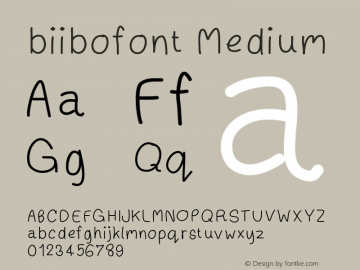 biibofont Version 001.000图片样张