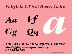 Fairfield LT Std Heavy Italic Version 1.040;PS 001.002;Core 1.0.35;makeotf.lib1.5.4492图片样张