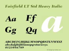 Fairfield LT Std Heavy Italic Version 1.040;PS 001.002;Core 1.0.35;makeotf.lib1.5.4492图片样张