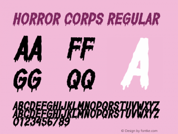 Horror Corps Version 1.00;September 2, 2021;FontCreator 12.0.0.2565 64-bit图片样张