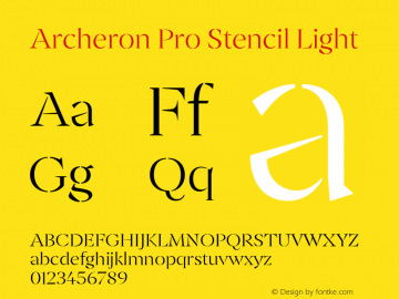 ArcheronProStencil-Light Version 1.000;hotconv 1.0.109;makeotfexe 2.5.65596图片样张