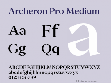 ArcheronPro-Medium Version 1.000;hotconv 1.0.109;makeotfexe 2.5.65596图片样张