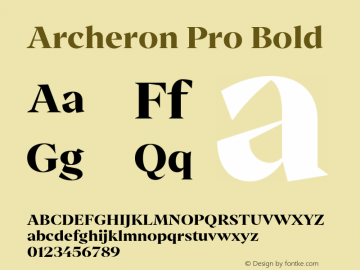 ArcheronPro-Bold Version 1.000;hotconv 1.0.109;makeotfexe 2.5.65596图片样张