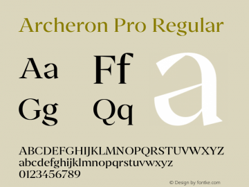 ArcheronPro-Regular Version 1.000;hotconv 1.0.109;makeotfexe 2.5.65596图片样张