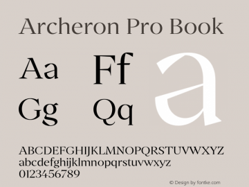 ArcheronPro-Book Version 1.000;hotconv 1.0.109;makeotfexe 2.5.65596图片样张