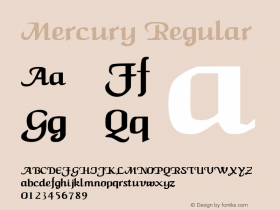 Mercury Regular Unknown Font Sample