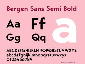 Bergen Sans Semi Bold Version 1.000;PS 001.000;hotconv 1.0.70;makeotf.lib2.5.58329图片样张