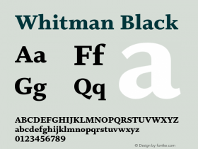 Whitman-Black Version 1.000;PS 1.0;hotconv 1.0.86;makeotf.lib2.5.63406图片样张