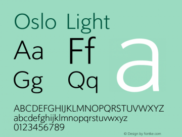 Oslo-Light Version 001.001 CFF OTF. Wilton Foundry Mar 27 2008图片样张